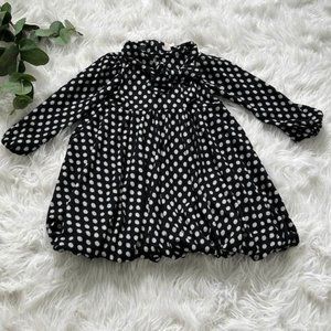 Girls Adorable Sierra Julian 5 Black Polka Dot Bubble Bow Dress